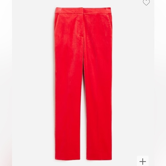 J crew festival red Kate straight-leg pant in stretch velvet - Picture 4 of 6